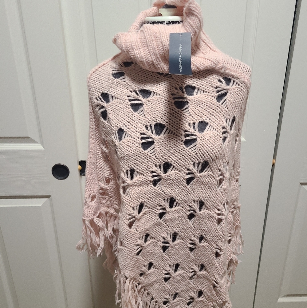 French Connection shawl shrug sweater pink